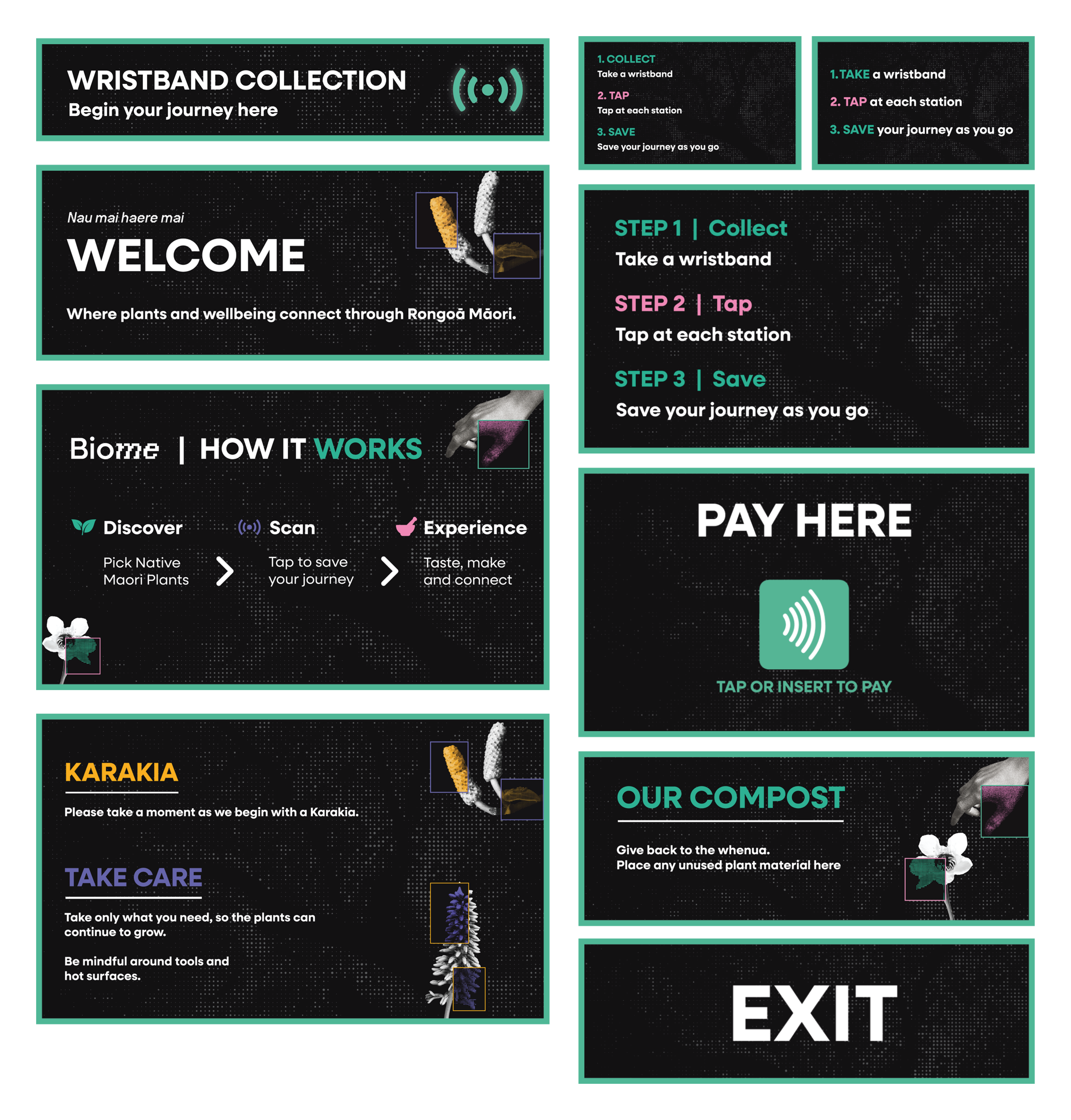 Additional signs designed for the installation