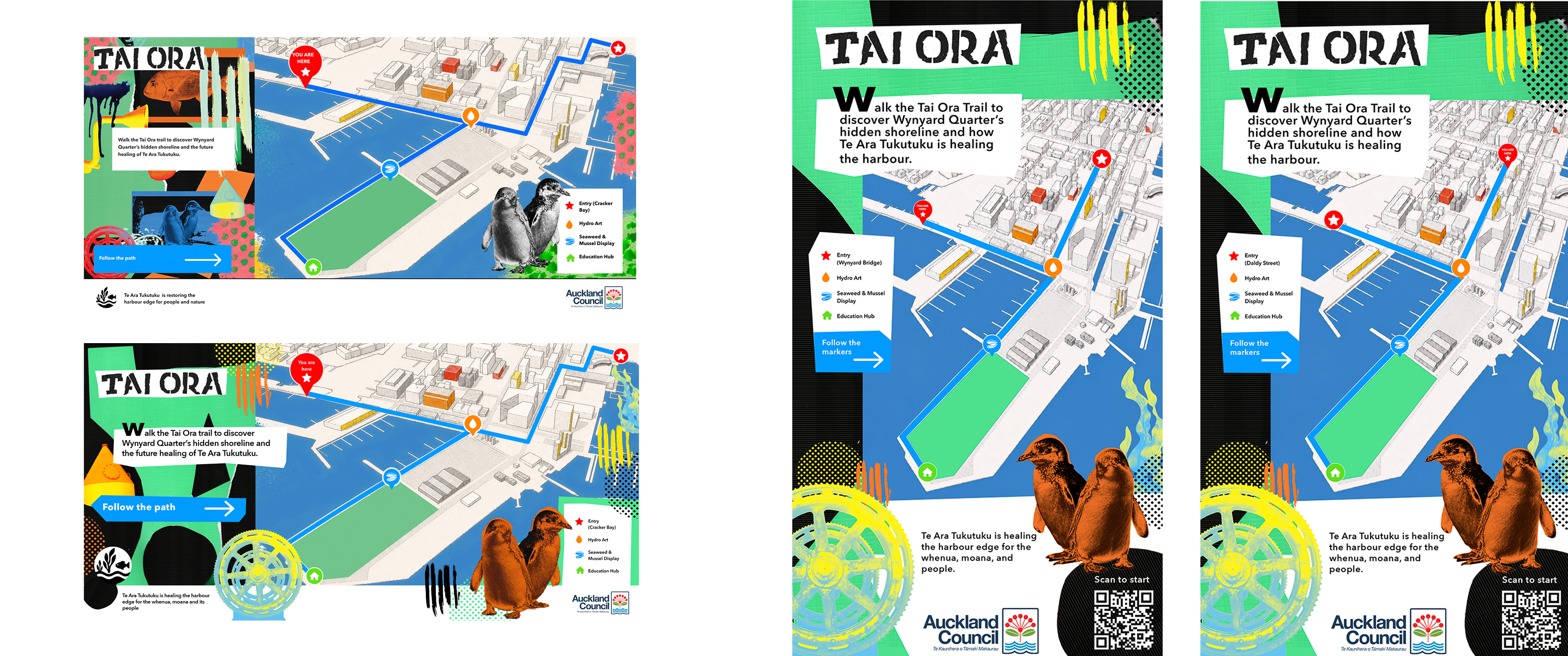Entry sign development — landscape to portrait